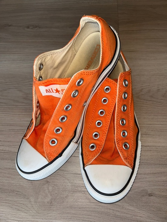 Converse Slip-On All Star Canvas Sneakers Unisex M-6 W-8 Orange Casual Athletic - Picture 2 of 10